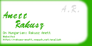 anett rakusz business card